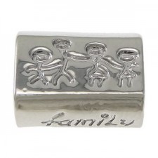 Metal big hole bead "Family" hole 5.5mm Antique silver